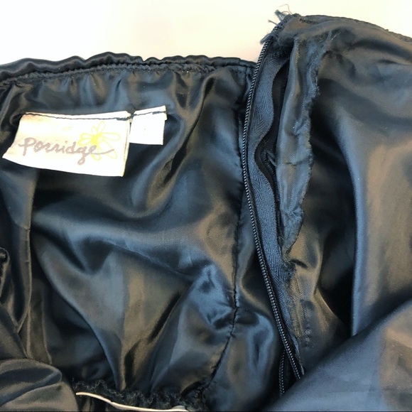 Anthropologie Porridge Black Satin Strapless Fit & Flare Ruffle Dress Size Small - Picture 5 of 5